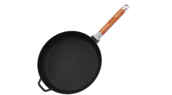 Öntöttvas serpenyő levehető fa nyéllel 26cm