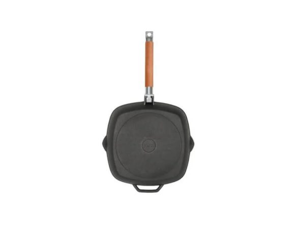 Öntöttvas grillserpenyő levehető fa nyéllel 28*28cm - Image 2