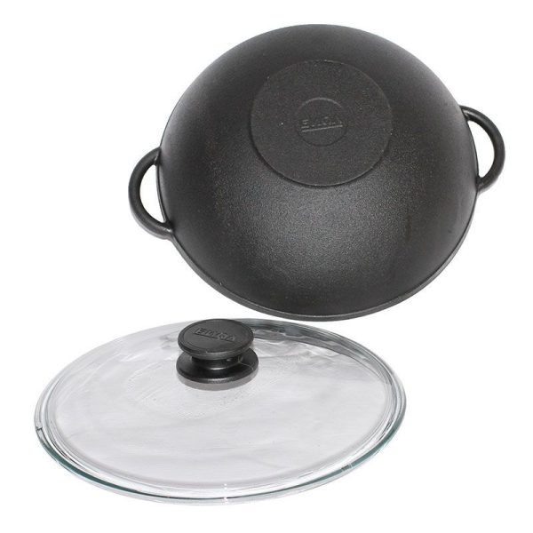 Öntöttvas wok üvegfedővel 30cm - Image 2
