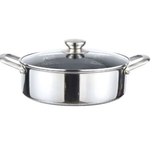 Lábas lapos rozsdamentes acélból 28 cm