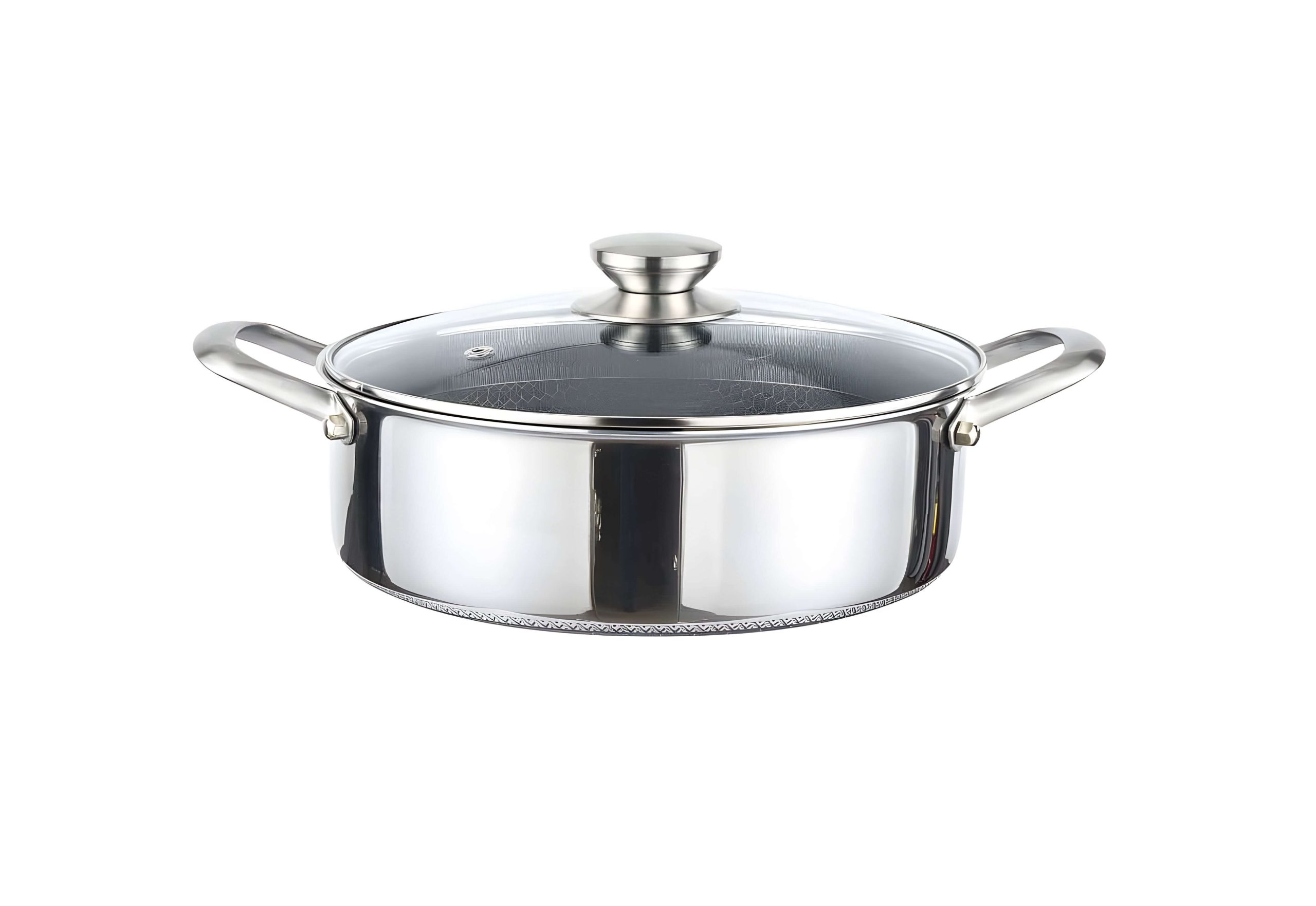 Lábas lapos rozsdamentes acélból 28 cm