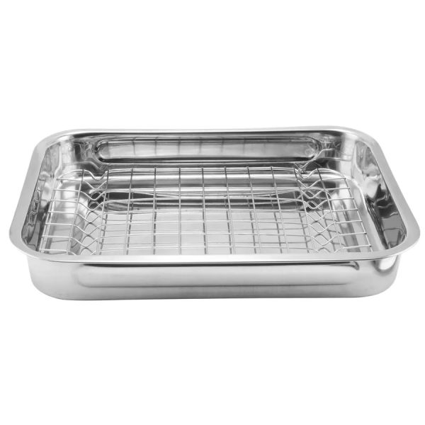 Rozsdamentes grillrács tepsibe 39x25cm - Image 2