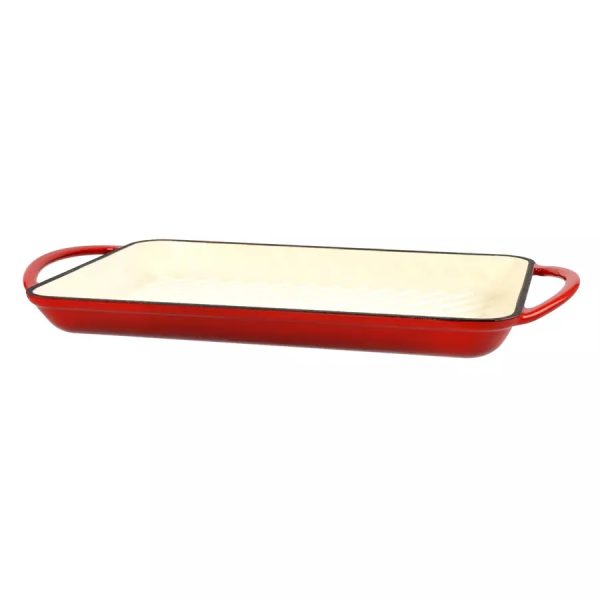 Zománcozott Öntöttvas Grill Tepsi 33x21,5 cm Masszív és Hőálló Kivitel - Image 4