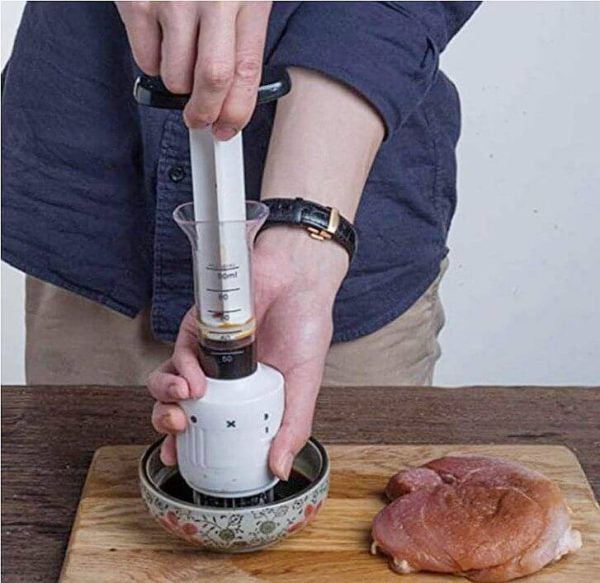 Rozsdamentes acél befecskendező, húspuhító, steak, pác, sertés, csirke - Image 3