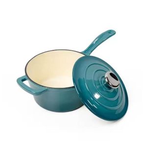 Elegáns Türkiz Zománcozott Öntöttvas Lábas  fedővel 19 cm, 1,9L