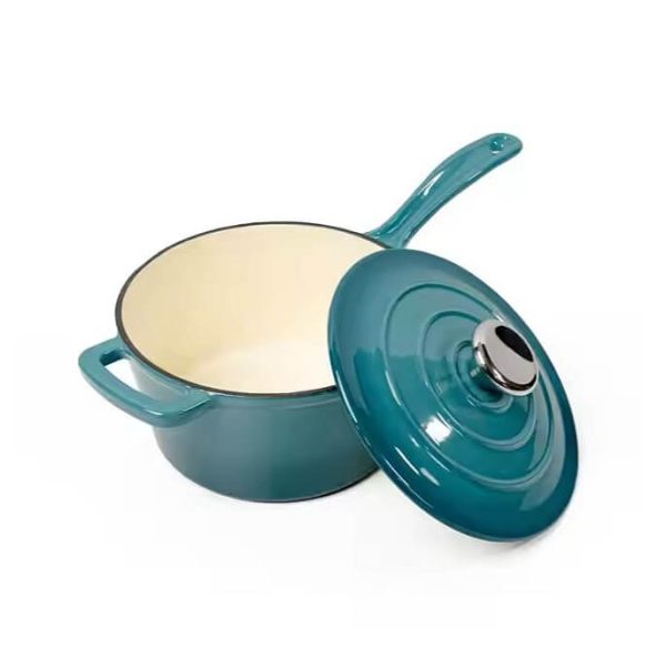 Elegáns Türkiz Zománcozott Öntöttvas Lábas  fedővel 19 cm, 1,9L