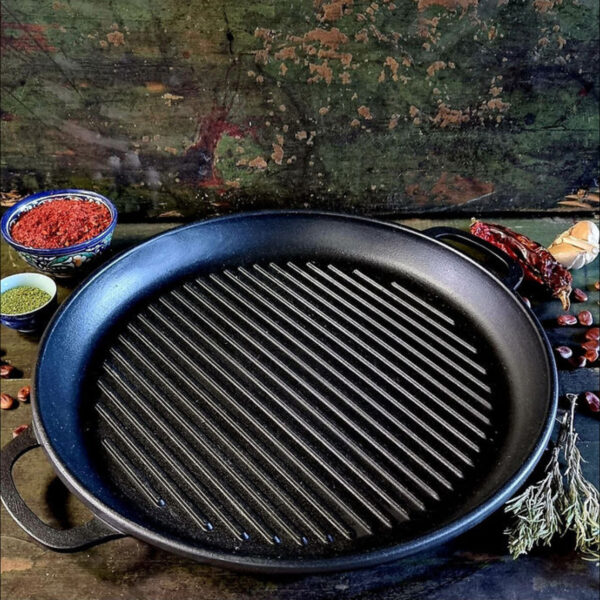 Öntöttvas wok, bogrács öntöttvas grill fedővel 8 literes, 34cm - Image 2