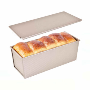 Tapadásmentes Kenyérsütő Forma Fedővel Rozéarany Színű - 1000g