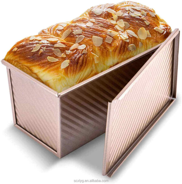 Tapadásmentes Kenyérsütő Forma Fedővel Rozéarany Színű - 550g