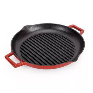 Zománcozott Öntöttvas piros Grill Szeletsütő 31cm