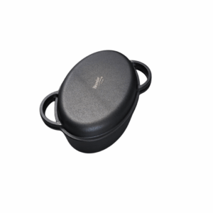 2-in-1 Öntöttvas Kacsasütő Lábas – Fedővel és Fogantyúval 38×26×12cm