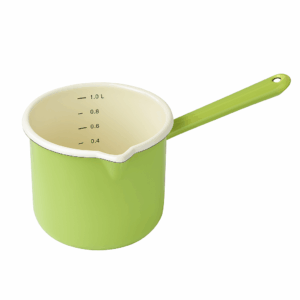 Zománcozott nyeles mércés kiöntő 1lit alma-krém