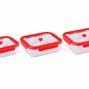 Hőálló üveg ételtároló & sütőedény szett – 3 részes (640/1020/1520 ml)