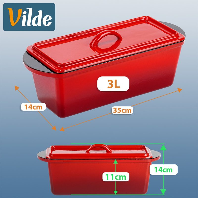 Zománcozott öntöttvas kenyérsütő 35 × 14 cm, 3 liter - Image 3