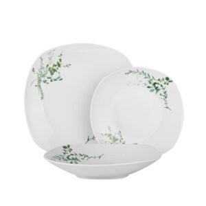 Berlinger Haus porcelán étkészlet, 18 db, zöld virágmintás